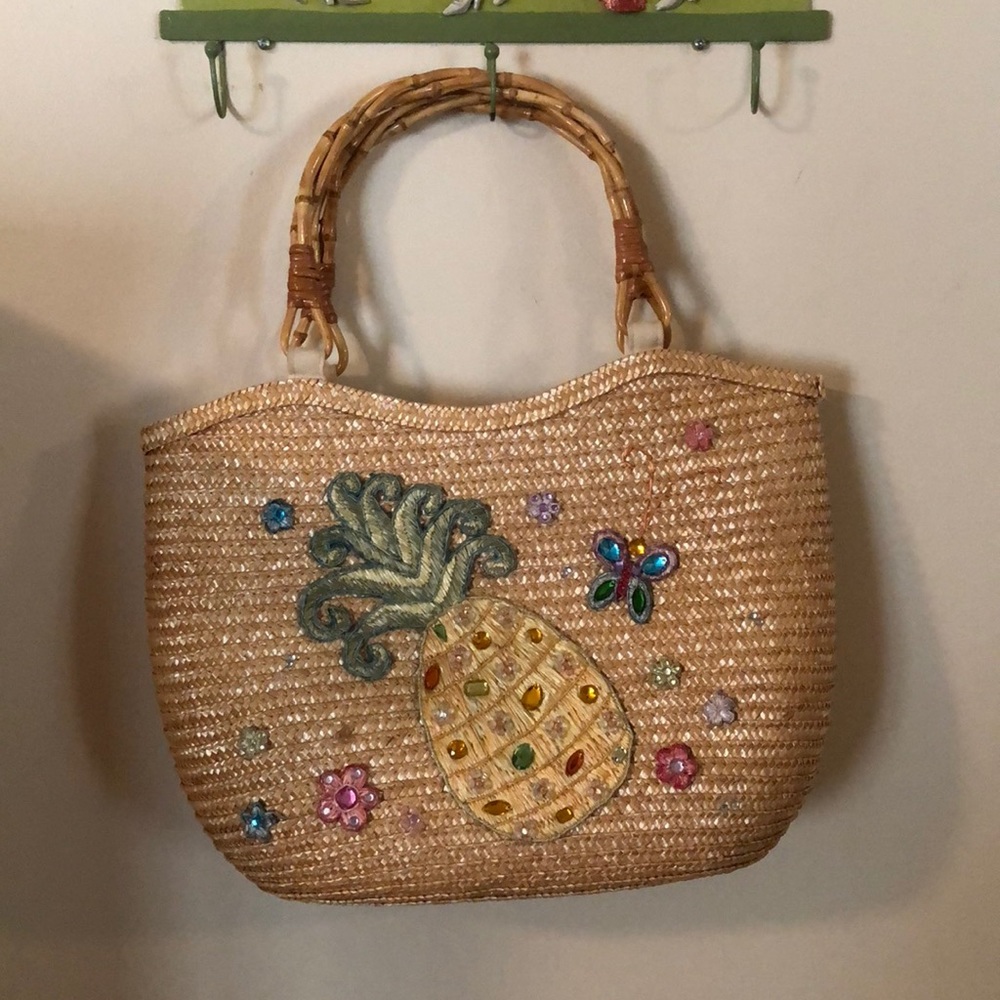 new wicker jeweled summer purse